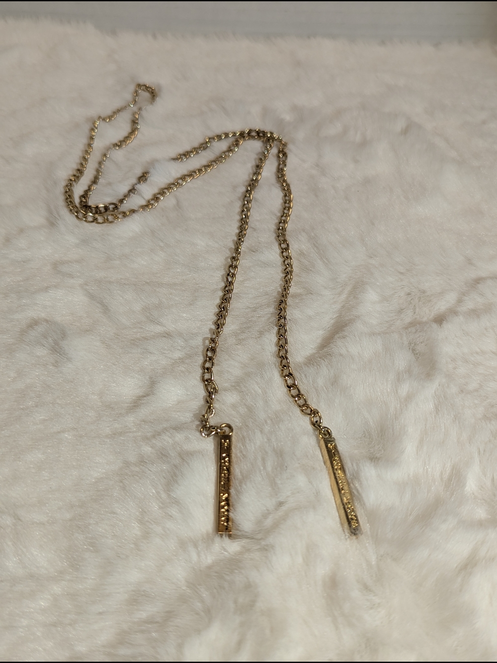 Michael Kors Gold-Tone Dual Vertical Bar Pendant Necklace
